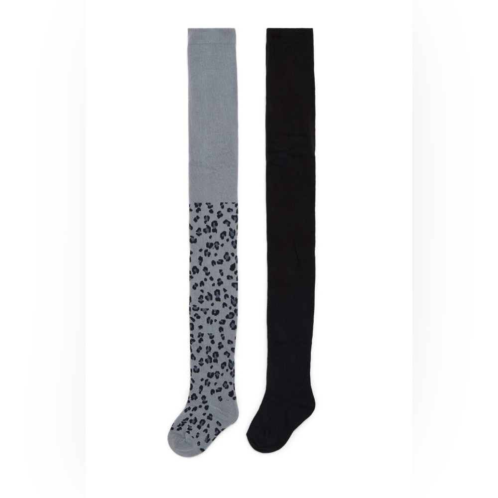 Wonder Nation Girls Heavyweight Footed Tights 2-Pack Leopard Size M‎ (7-10) NWT